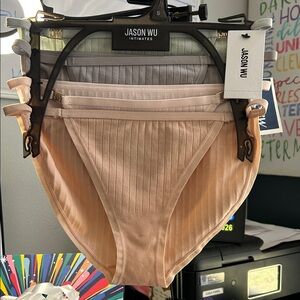 Jason Wu Ribbed Bikini Briefs - Nude, Light Gray, Blush